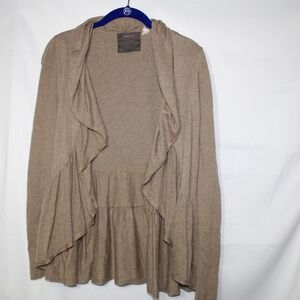 Anthro Guinevere Hiking Ruffles Waterfall Cardigan